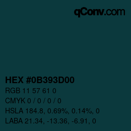 Color code: HEX #0B393D00 | qconv.com