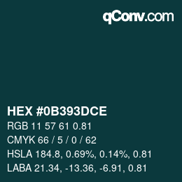 Código de color: HEX #0B393DCE | qconv.com