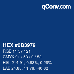 Color code: HEX #0B3979 | qconv.com