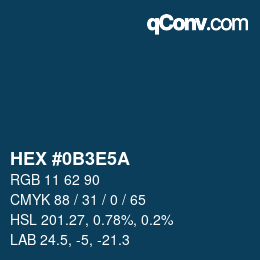 Color code: HEX #0B3E5A | qconv.com