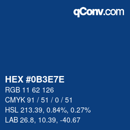 Color code: HEX #0B3E7E | qconv.com