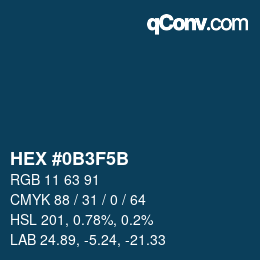 Código de color: HEX #0B3F5B | qconv.com