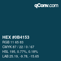 Color code: HEX #0B4153 | qconv.com