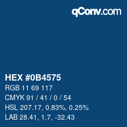 Farbcode: HEX #0B4575 | qconv.com