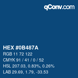Color code: HEX #0B487A | qconv.com