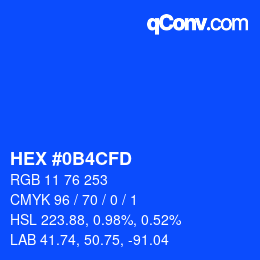 Color code: HEX #0B4CFD | qconv.com