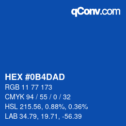 Color code: HEX #0B4DAD | qconv.com