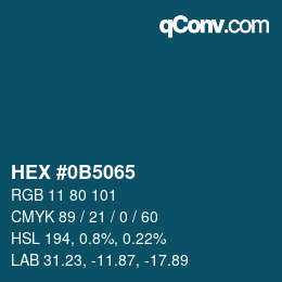 Color code: HEX #0B5065 | qconv.com