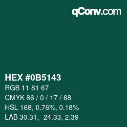 Color code: HEX #0B5143 | qconv.com