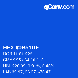 Color code: HEX #0B51DE | qconv.com