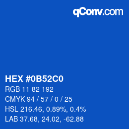 Color code: HEX #0B52C0 | qconv.com
