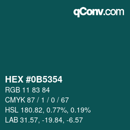 Color code: HEX #0B5354 | qconv.com