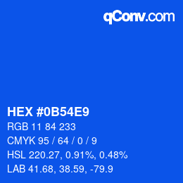 颜色代码: HEX #0B54E9 | qconv.com