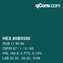 Color code: HEX #0B5556 | qconv.com