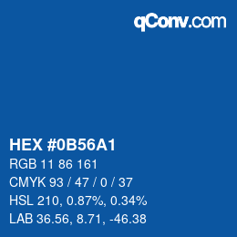 Color code: HEX #0B56A1 | qconv.com