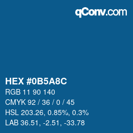 Color code: HEX #0B5A8C | qconv.com