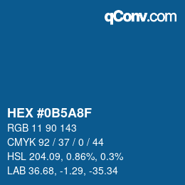カラーコード: HEX #0B5A8F | qconv.com