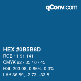 カラーコード: HEX #0B5B8D | qconv.com