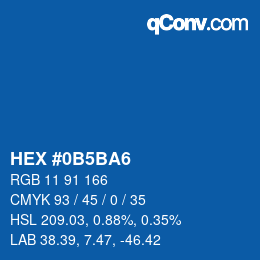 カラーコード: HEX #0B5BA6 | qconv.com