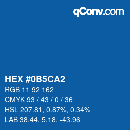 カラーコード: HEX #0B5CA2 | qconv.com