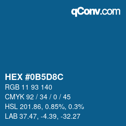 Color code: HEX #0B5D8C | qconv.com