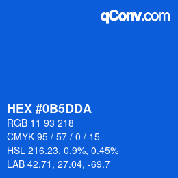 Color code: HEX #0B5DDA | qconv.com