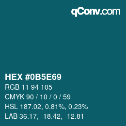 Color code: HEX #0B5E69 | qconv.com