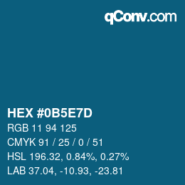Color code: HEX #0B5E7D | qconv.com