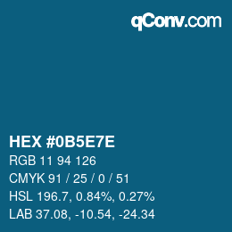 Color code: HEX #0B5E7E | qconv.com