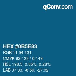 Color code: HEX #0B5E83 | qconv.com