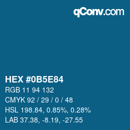 Código de color: HEX #0B5E84 | qconv.com