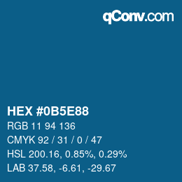 Color code: HEX #0B5E88 | qconv.com