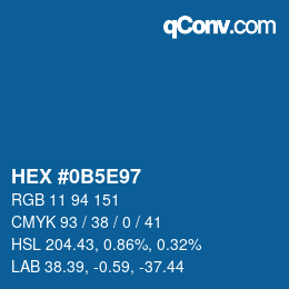 Color code: HEX #0B5E97 | qconv.com