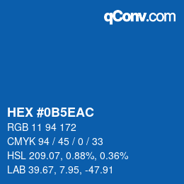 Farbcode: HEX #0B5EAC | qconv.com