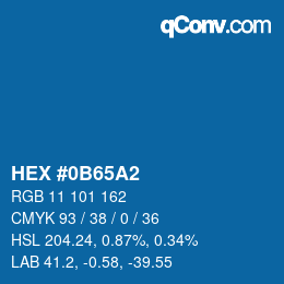 Color code: HEX #0B65A2 | qconv.com