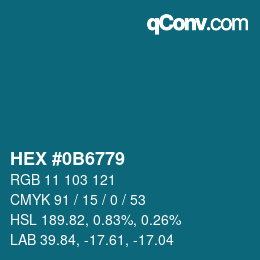 Código de color: HEX #0B6779 | qconv.com