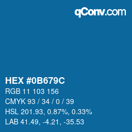 Color code: HEX #0B679C | qconv.com