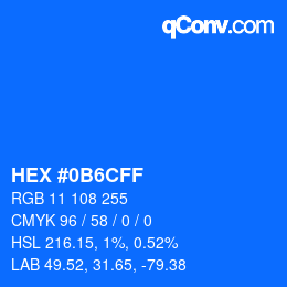 Color code: HEX #0B6CFF | qconv.com