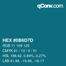 Color code: HEX #0B6D7D | qconv.com