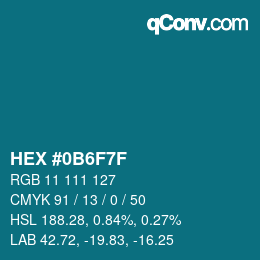 Color code: HEX #0B6F7F | qconv.com