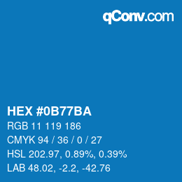 Farbcode: HEX #0B77BA | qconv.com