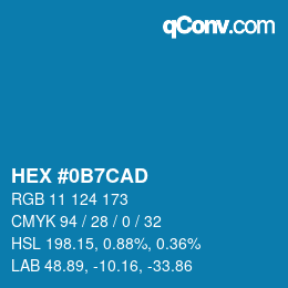 Color code: HEX #0B7CAD | qconv.com