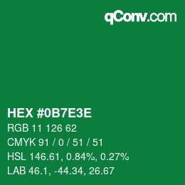 Farbcode: HEX #0B7E3E | qconv.com