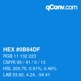 Color code: HEX #0B84DF | qconv.com