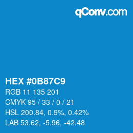 Color code: HEX #0B87C9 | qconv.com