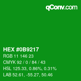 Color code: HEX #0B9217 | qconv.com