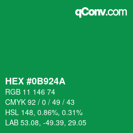 Código de color: HEX #0B924A | qconv.com