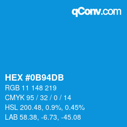 Código de color: HEX #0B94DB | qconv.com