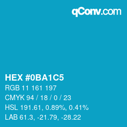 Color code: HEX #0BA1C5 | qconv.com