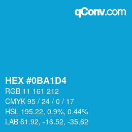 Color code: HEX #0BA1D4 | qconv.com